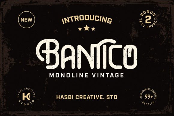 Bantico: A Vintage Monoline Font for Web Design